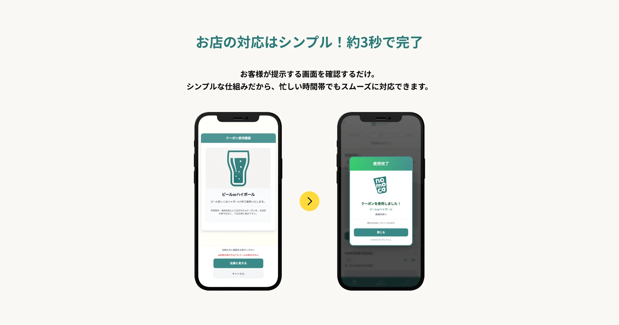 お店の対応フロー(約3秒)